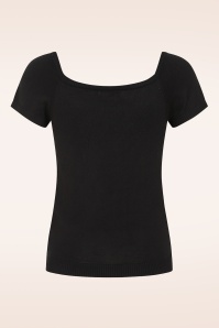 Banned Retro - Ginny gebreide top in zwart 3
