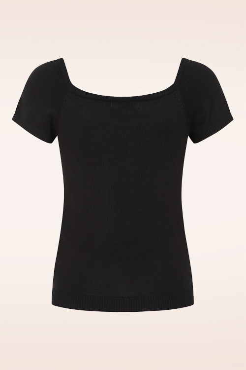Banned Retro - Ginny gebreide top in zwart 3