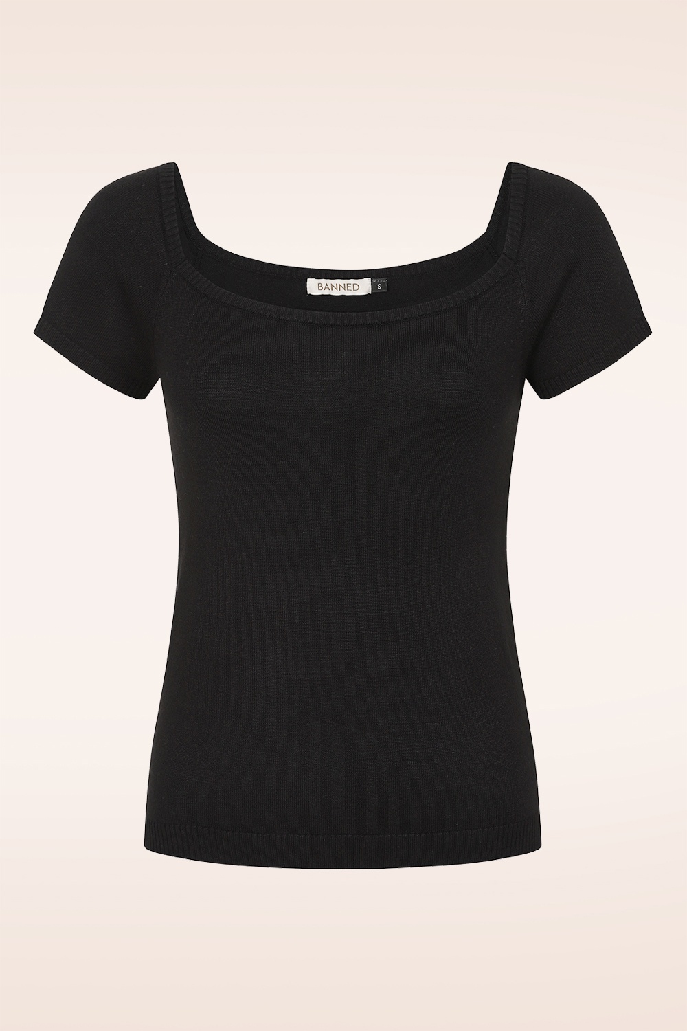 Banned Retro - Ginny gebreide top in zwart