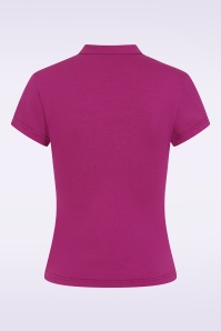 Banned Retro - Mandarin Collar top in amarant 3