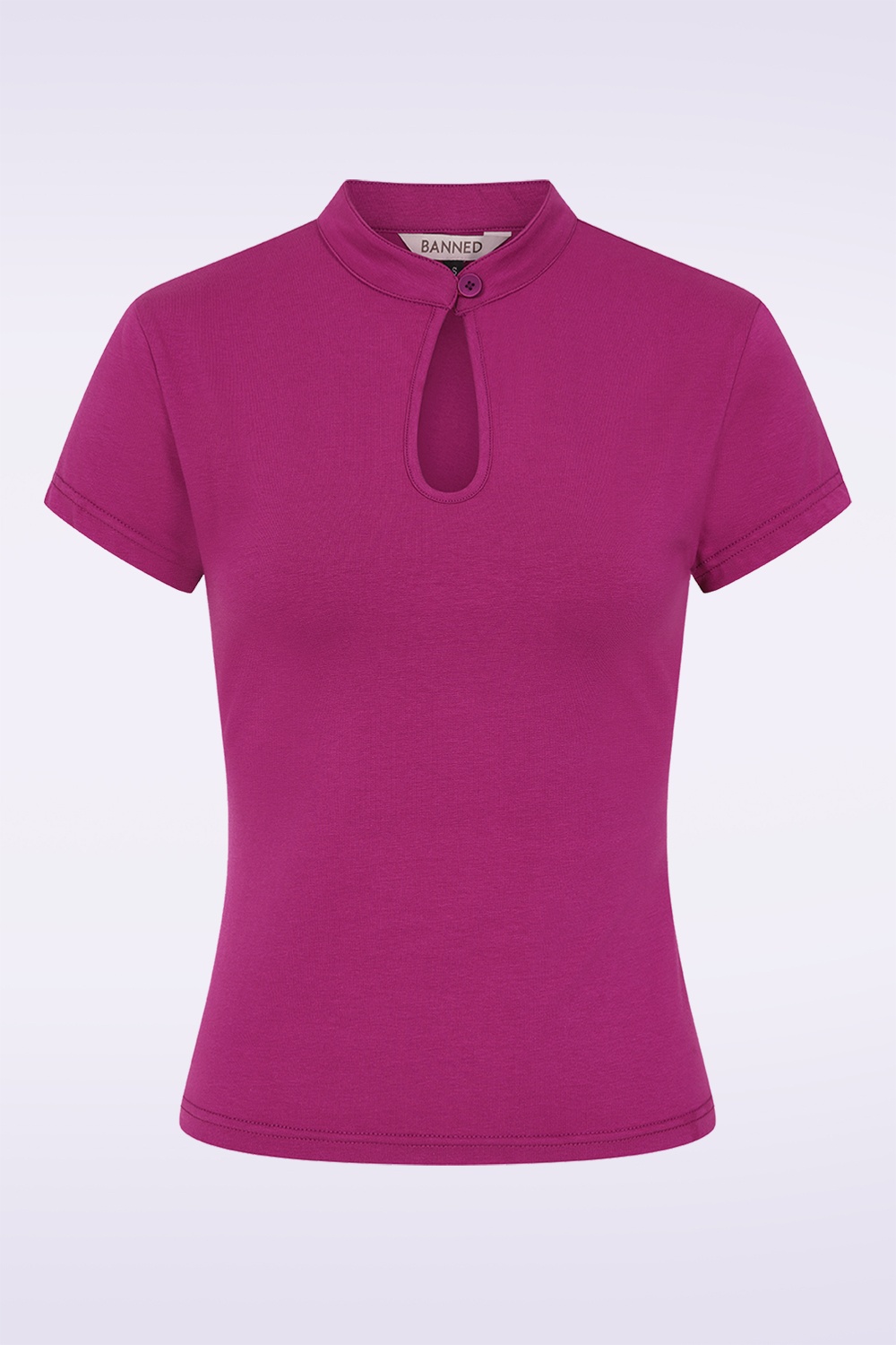 Banned Retro - Mandarin Collar top in amarant