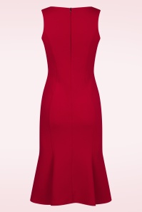 Vintage Chic for Topvintage - Lexi pencil jurk in rood 3
