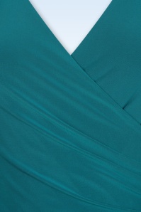 Vintage Chic for Topvintage - Layla overslag jurk in teal 2