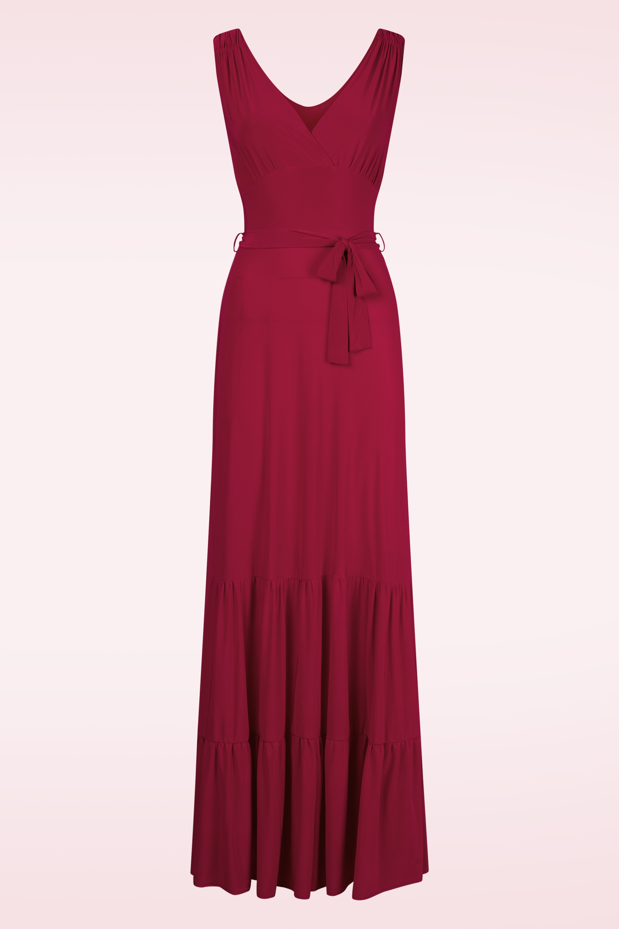 Vintage Chic for Topvintage - Sabrina maxi jurk in dieprood