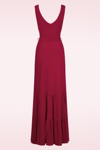 Vintage Chic for Topvintage - Sabrina maxi jurk in dieprood 3