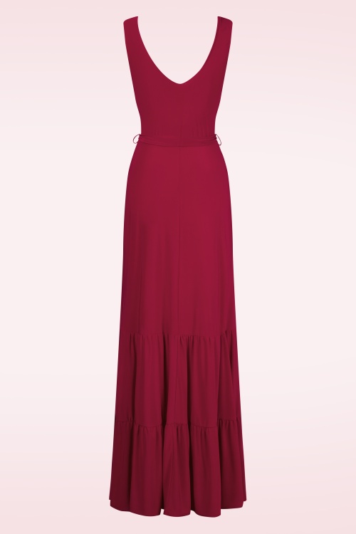 Vintage Chic for Topvintage - Sabrina maxi jurk in dieprood 3