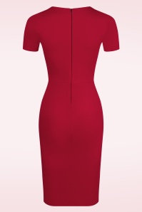 Vintage Chic for Topvintage - Leah strakke jurk in rood 3