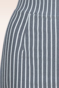 Vintage Chic for Topvintage - Loreen Bengaline Striped Pencil rok in denim en wit 2