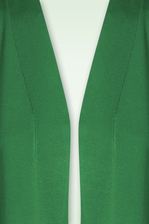 Mak Sweater - Oda vest met open voorkant in Kelly Green 2