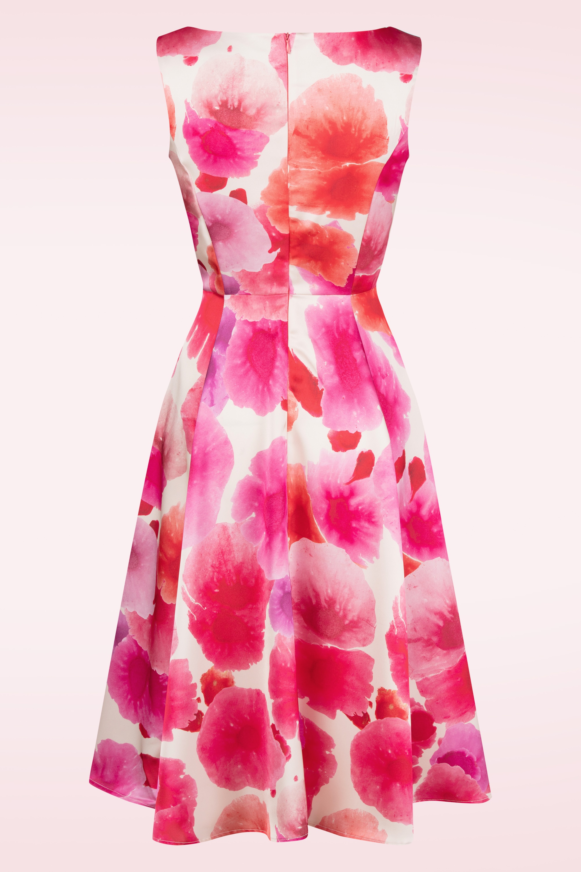 Topvintage Boutique Collection - Topvintage exclusive ~ Adriana Floral swing jurk in roze 4