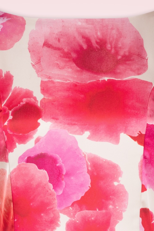 Topvintage Boutique Collection - Topvintage exclusive ~ Adriana Floral swing jurk in roze 3