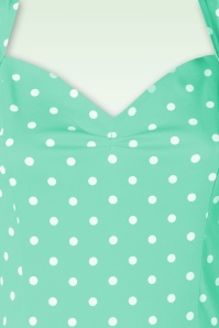 Topvintage Boutique Collection - Topvintage exclusive ~ Bettie polkadot swing jurk in mintgroen 3
