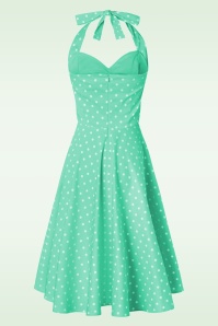 Topvintage Boutique Collection - Topvintage exclusive ~ Bettie polkadot swing jurk in mintgroen 5