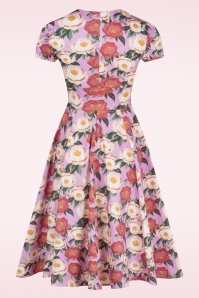 Topvintage Boutique Collection - Topvintage exclusive ~ Joliena Floral swing jurk in lila 5
