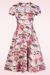 Topvintage Boutique Collection - Topvintage exclusive ~ Joliena Floral swing jurk in lila 2