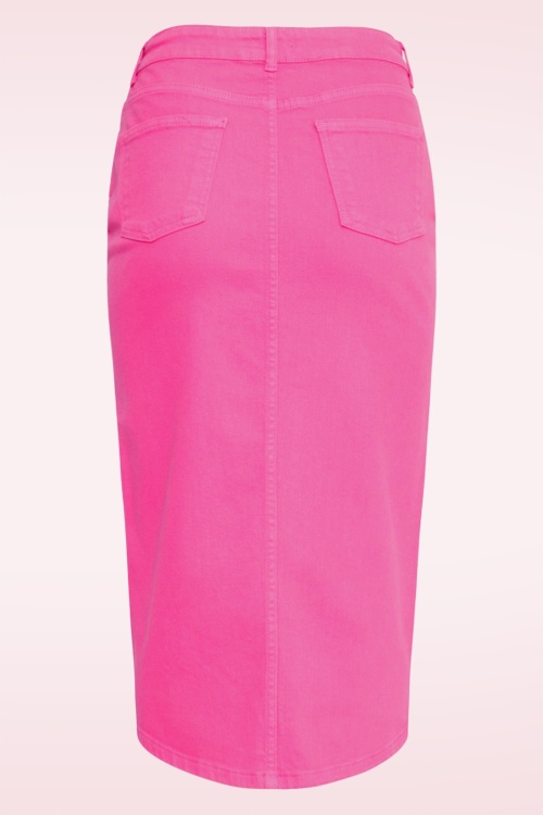 Smashed Lemon - Joanna midi denim rok in roze 2