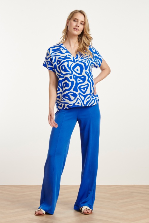 Smashed Lemon - Norah pantalon in kobalt blauw