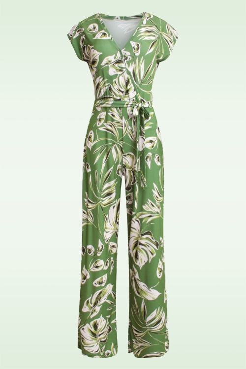 Smashed Lemon - Rory jumpsuit in legergroen en lichtgroen 2