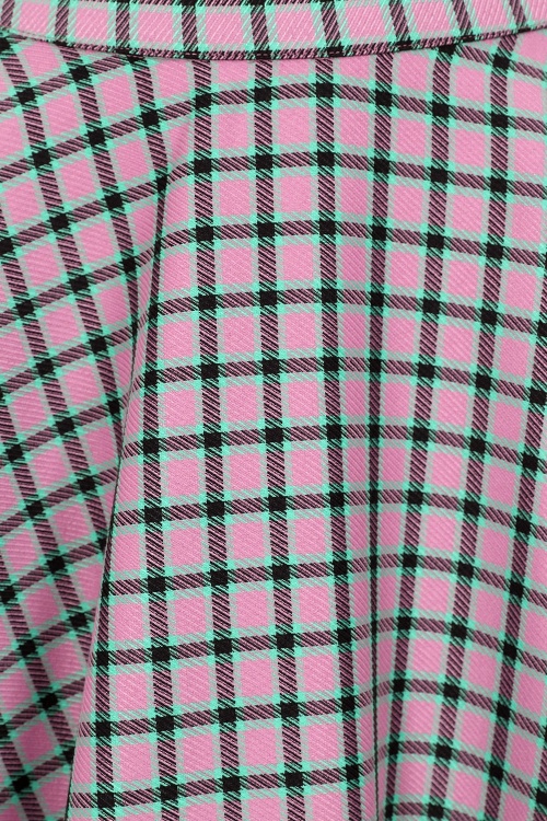 Banned Retro - Cary Sweet Check swing rok in roze 2