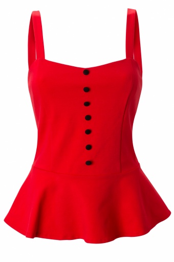 Lady in Red Peplum Top