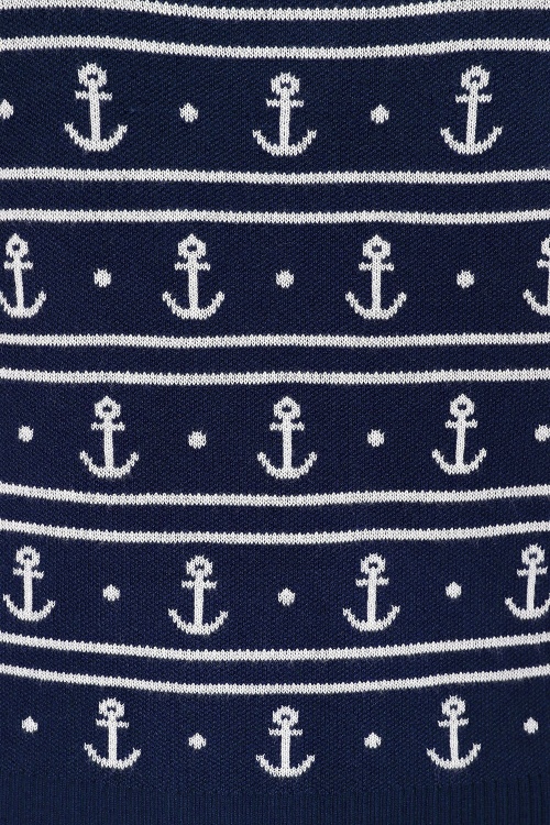 Banned Retro - Nellie Anchors trui in marineblauw 2