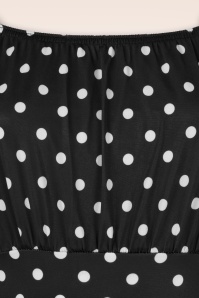 Vintage Chic for Topvintage - Belinda polka dot Off-Shoulder top in zwart en wit 3