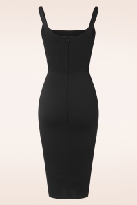Vintage Chic for Topvintage - Scarlett pencil jurk in zwart 2