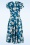 Vintage Chic for Topvintage - Miley Flower swing jurk in blauw