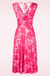 Vintage Chic for Topvintage - Jane pioenroos swing jurk in roze 2
