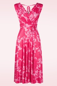 Vintage Chic for Topvintage - Jane pioenroos swing jurk in roze
