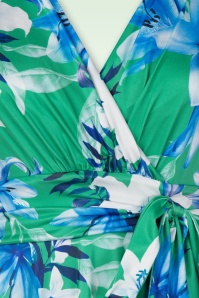 Vintage Chic for Topvintage - Jane lelies swing jurk in groen en blauw 3