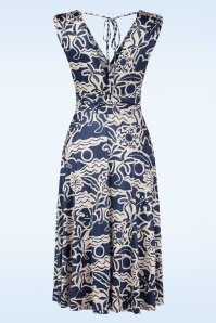 Vintage Chic for Topvintage - Jane Beach swing jurk in marineblauw 2