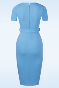 Vintage Chic for Topvintage - Quinta pencil jurk in lichtblauw 3