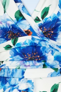 Vintage Chic for Topvintage - Rinda Floral maxi jurk in blauw en wit 2