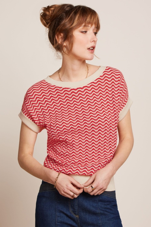 King Louie - Boatneck Tide top in vuurrood