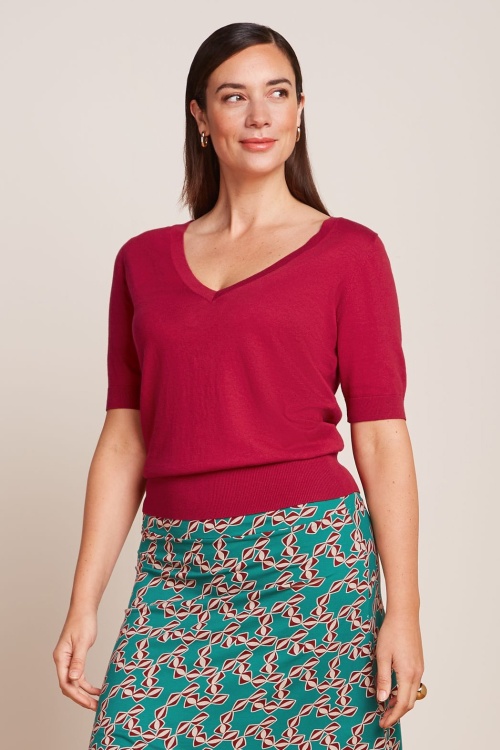 King Louie - Agnes Cocoon top in iconisch rood