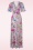 Vintage Chic for Topvintage - Clara maxi jurk met bloemen en kolibries in roze