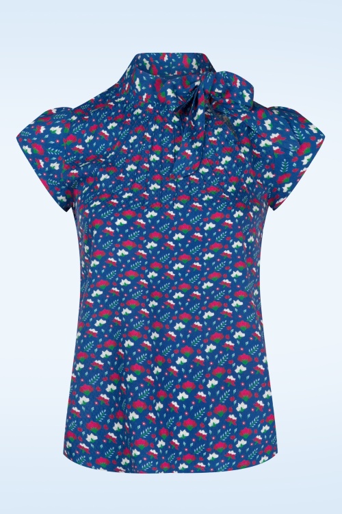 Circus - Anna Fleur top in blauw en multi