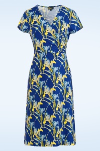LaLamour - Chrissy Cross jurk in blauwe lelie