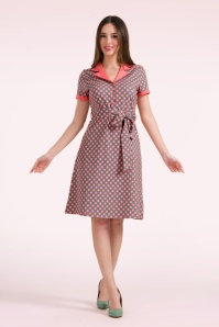 LaLamour - Monique Vintage Flower Kleid in Koralle. 2