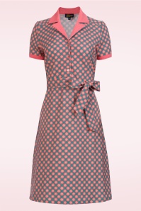 LaLamour - Monique Vintage Flower Kleid in Koralle.