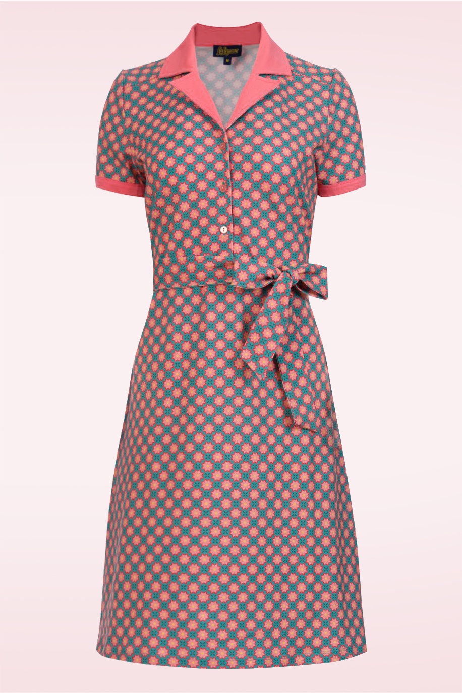 LaLamour - Monique Vintage Flower Kleid in Koralle.