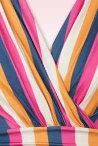 Vintage Chic for Topvintage - Sadie Stripes Swing Dress in Mustard and Multi 2