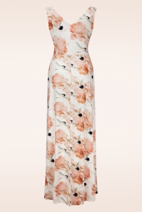 Vintage Chic for Topvintage - Deveny Crane Birds maxi jurk in gebroken wit 3