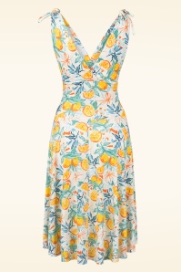 Vintage Chic for Topvintage - Grecian Oranges Print Dress in Yellow and multi 3
