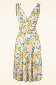 Vintage Chic for Topvintage - Grecian Oranges Print Dress in Yellow and multi
