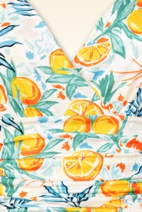 Vintage Chic for Topvintage - Grecian Oranges Print Dress in Yellow and multi 2