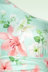 Vintage Chic for Topvintage - Olga Flowers One Shoulder maxi jurk in mint 2
