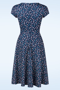 Vintage Chic for Topvintage - Miley Ditsy swing jurk in navy 3