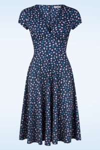 Vintage Chic for Topvintage - Miley Ditsy swing jurk in navy